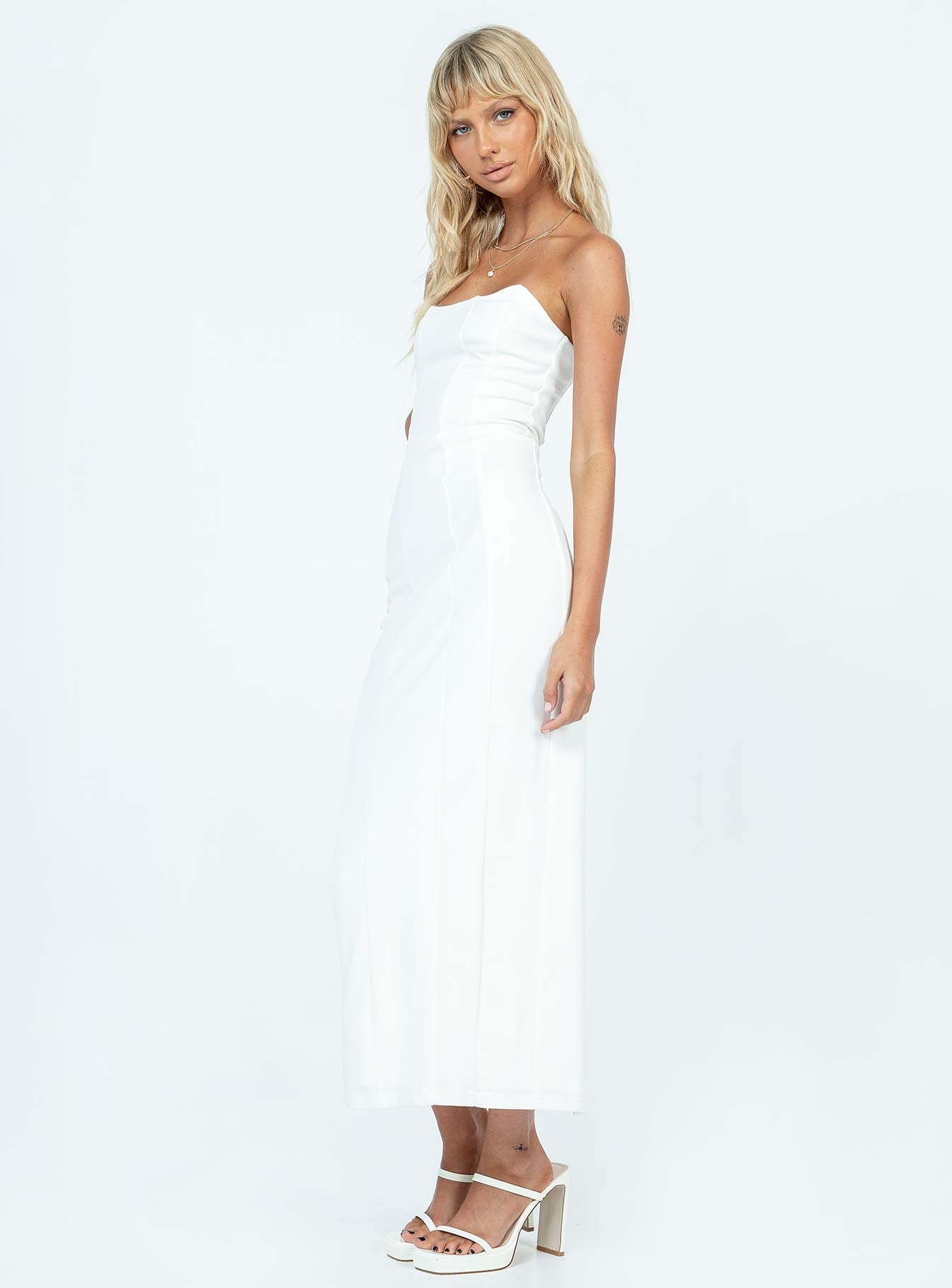product Princess Polly High Neck  Tristan Midi Dress White