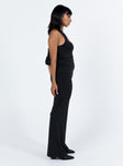 Catsuit Scooped neckline Invisible zip fastening at back Straight leg  Good stretch Unlined 