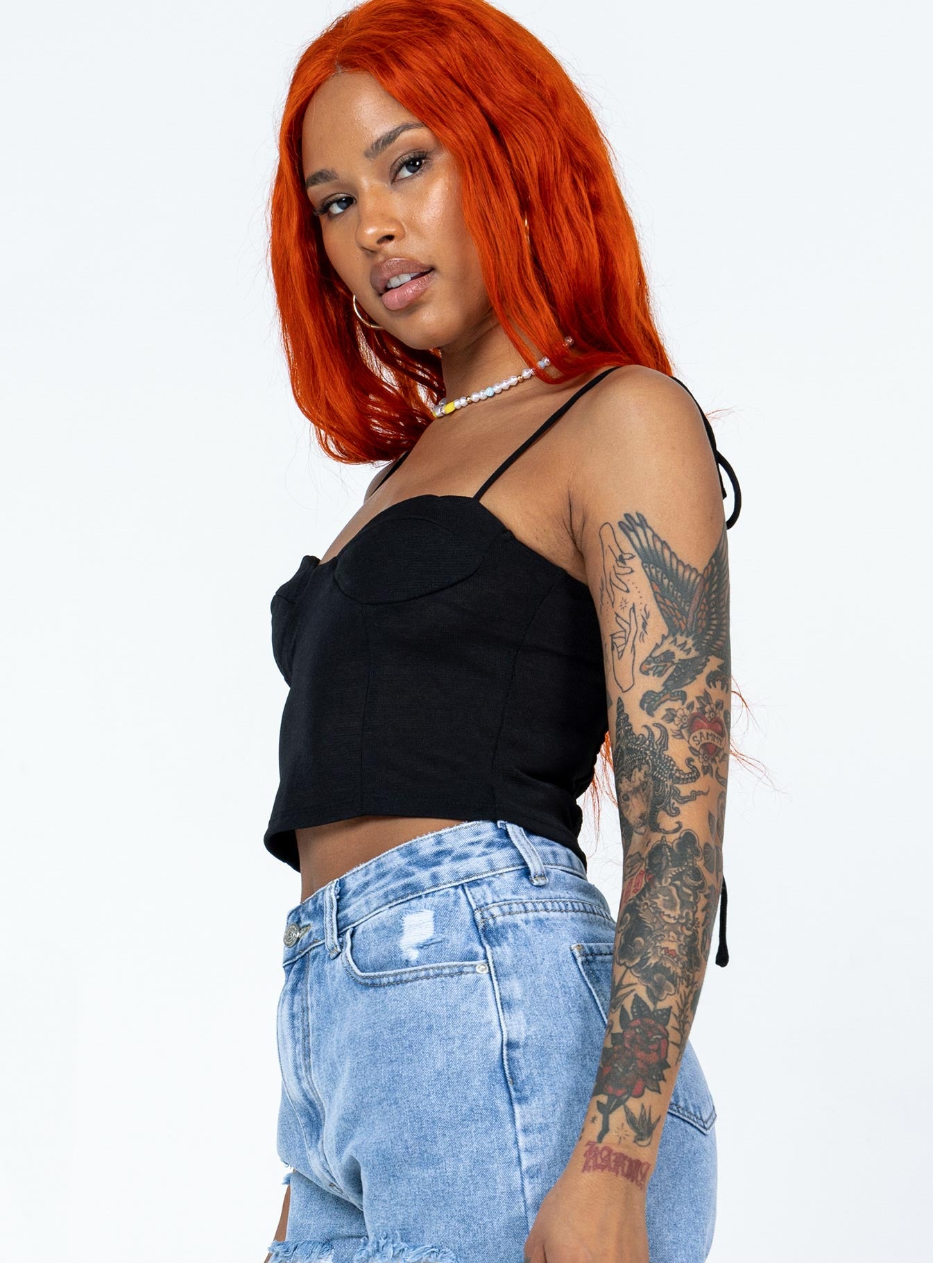 product Princess Polly Short Sleeves High Neck  Mathea Top Black