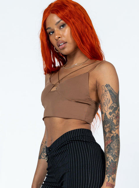 product Princess Polly Full Sleeves Sweetheart  Rayne Top Brown