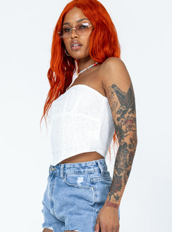 product Princess Polly Sleeveless Square Neck  Avondale Strapless Top White