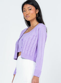 Donita Cardigan Set Purple Princess Polly  Cropped 