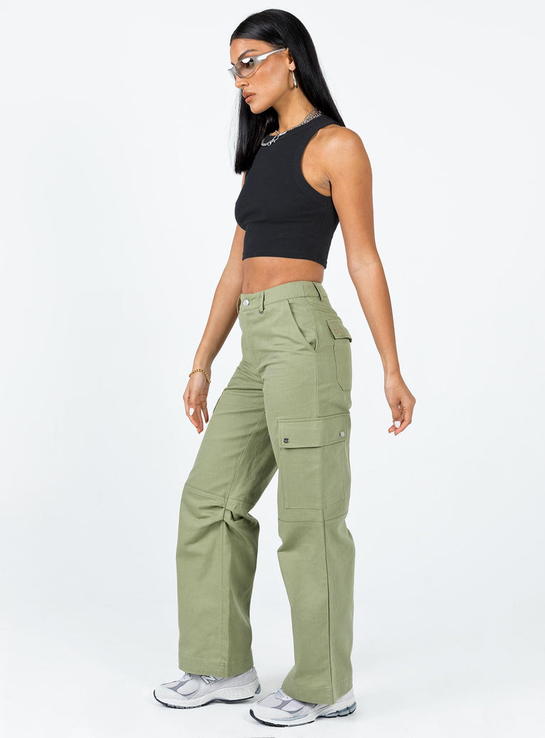 Fallout Mid Rise Cargo Pants Green