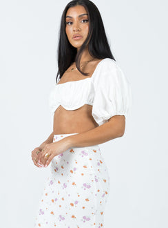 product Princess Polly Half Sleeves Sweetheart  Made In Heaven Top White