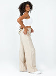 side view of model wearing Princess Polly Dina Pants Cream 