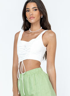 product Princess Polly Sleeveless Square Neck  Holland Top White