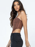 product Princess Polly Sleeveless Asymmetric Neckline  Hawker Top Brown