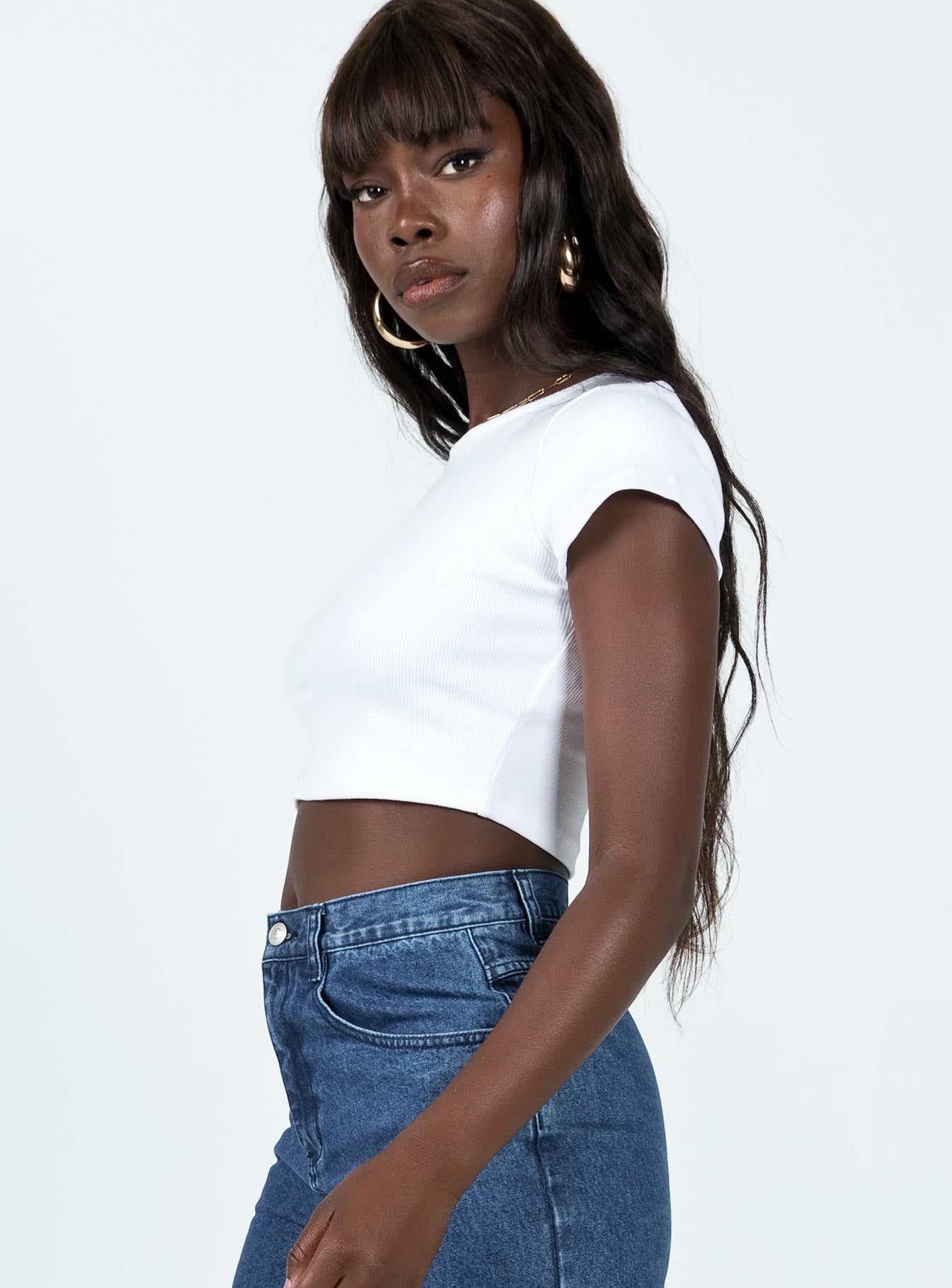 product Princess Polly Short Sleeves Square Neck  Classic Crop Tee White