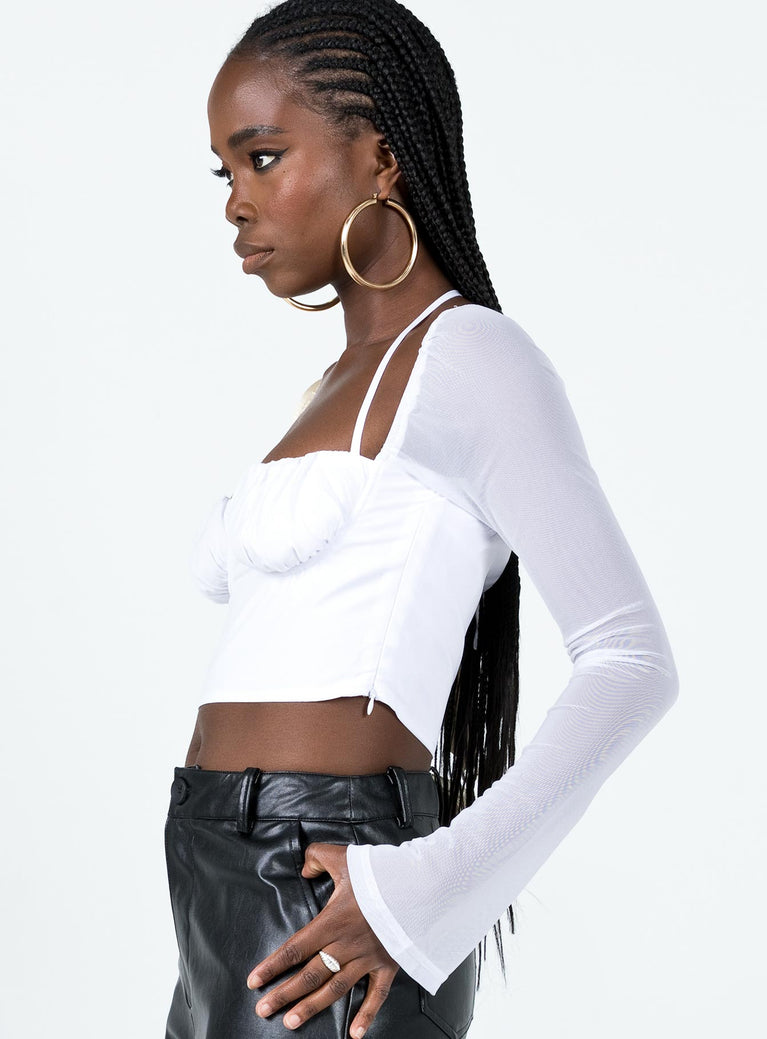 Sweetheart Neck Ruched Bust Crop Tee