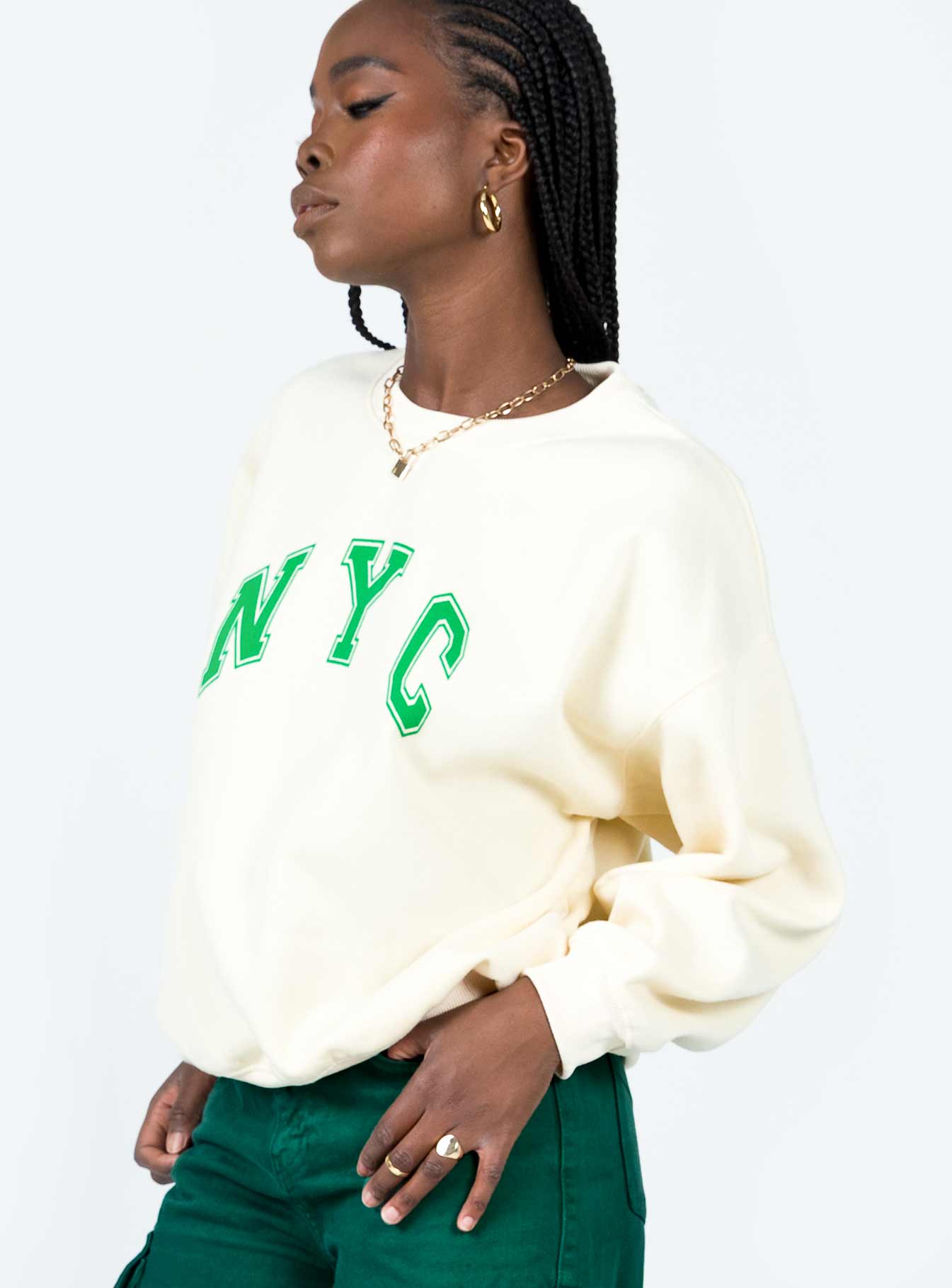 NYC Sweatshirt Beige Princess Polly  regular 