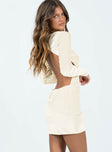 product Princess Polly High Neck  Chalene Velour Mini Dress Cream