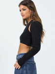 Natalee Sweater Black Princess Polly  Cropped 