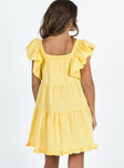 Princess Polly Square Neck  Jayson Mini Dress Yellow