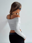 Off the shoulder top Soft knit material Folded neckline Good Stretch  Partially lined  
