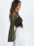 The Kennedy Cropped Sweater Olive Princess Polly  Cropped 