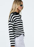 Elowra Sweater Black/White Princess Polly  long 