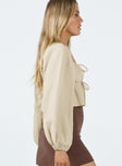 product Princess Polly Full Sleeves Square Neck  Ardelle Top Beige