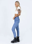 Princess Polly High Waisted  Vernazza Yolk Detail Denim Jeans