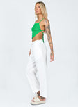 side view of model wearing Princess Polly Kimerly Pants White 