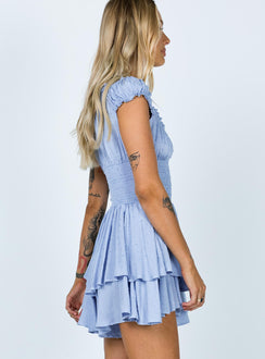 Romper Soft textured material Shirred waistband Ruffle detailing Elasticated neck and sleeves Can be worn on or off shoulder Layered ruffle hem Fully lined