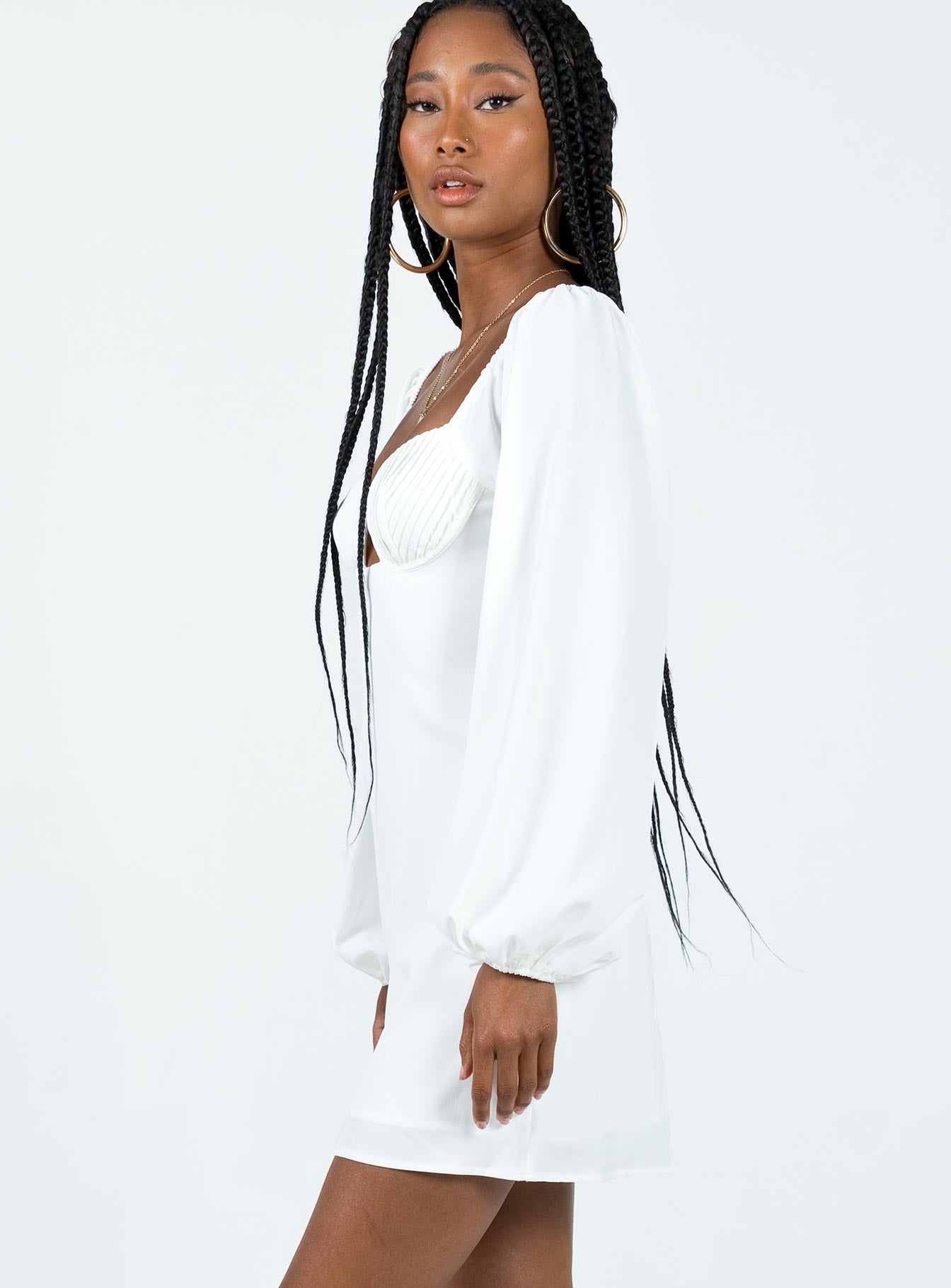 product Princess Polly Sweetheart Neckline  Marilee Long Sleeve Mini Dress White