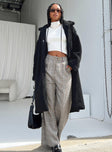 Oversized jacket Faux fur material Classic collar Press button fastening Twin hip pockets