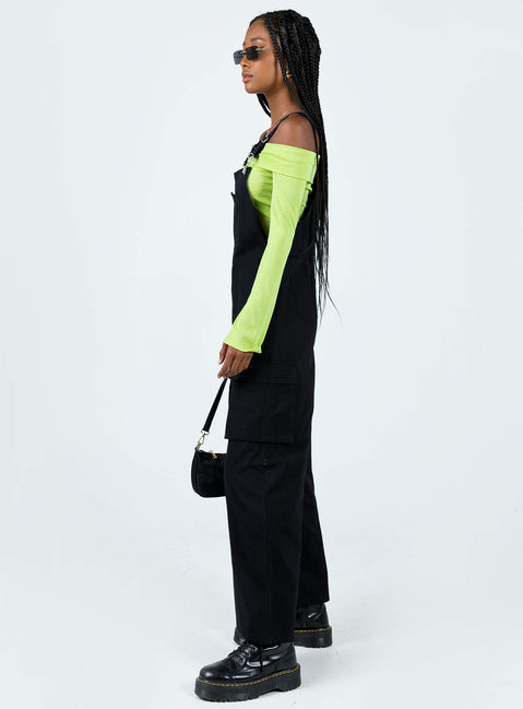 Overalls Adjustable shoulder straps  Large chest pocket  Invisible zip fastening at hip Four classic pockets  Cargo style leg pockets Straight leg 