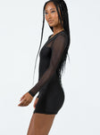 Princess Polly Round Neck  Alyson Mini Dress Black