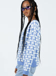 Elewa Geo Sweater Blue / White Princess Polly  Cropped 