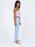 side view of model wearing Princess Polly Philadelphia Skinny Denim Jeans High Waisted 