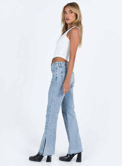 product Princess Polly Mid Rise  Camilu Split Hem Jeans Denim
