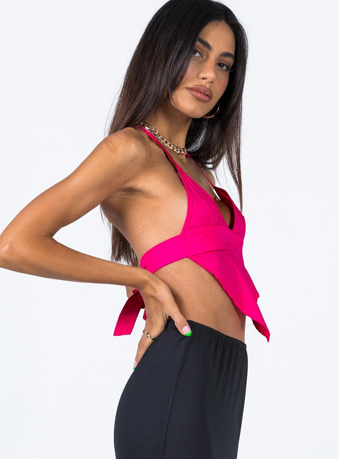 side view of model wearing Princess Polly Jessie Top Pink 