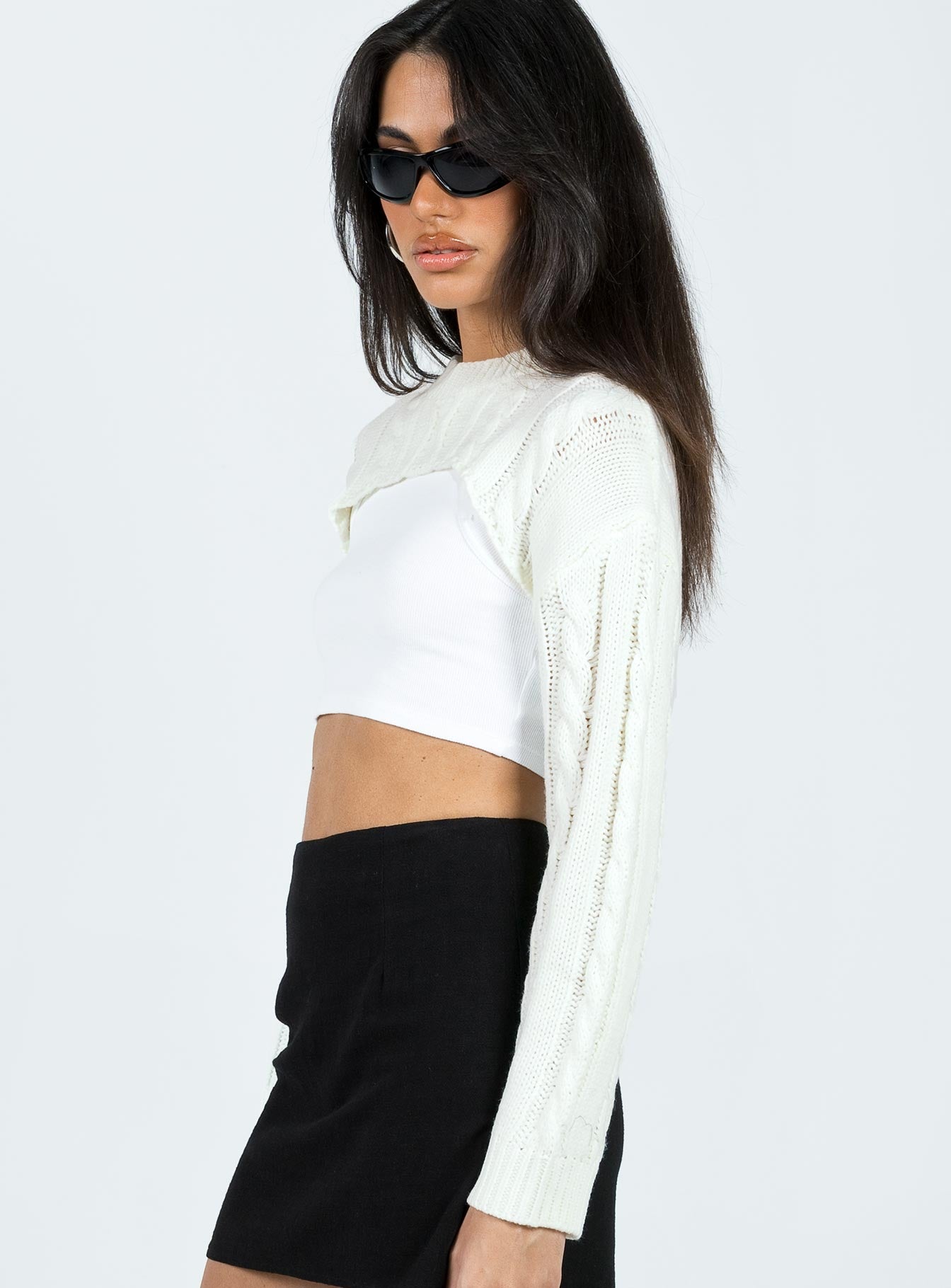 Sandwell Cropped Sweater White Princess Polly  Cropped 