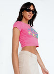 Pink cropped tee Graphic print 