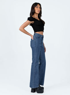 product Princess Polly High Waisted  Cabarita Lounge Denim Jeans Dark Wash