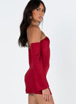 product Princess Polly Asymmetric Neckline  Amalea Mini Dress Burgundy