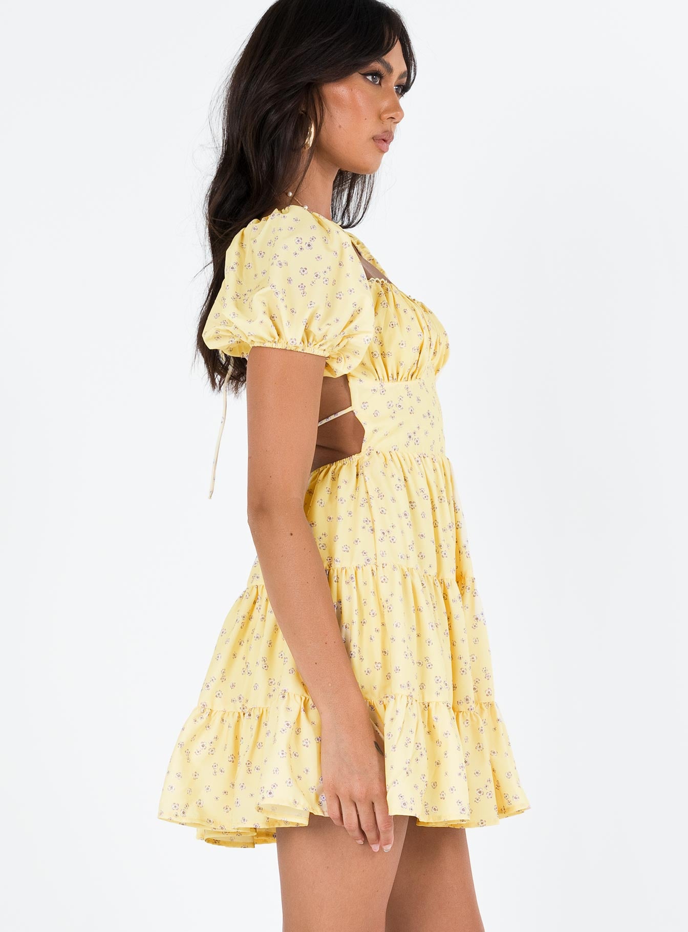 Danny Mini Dress Yellow Floral Danny Mini Dress Yellow Floral