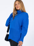 Larnee Turtleneck Sweater Blue Princess Polly  long 