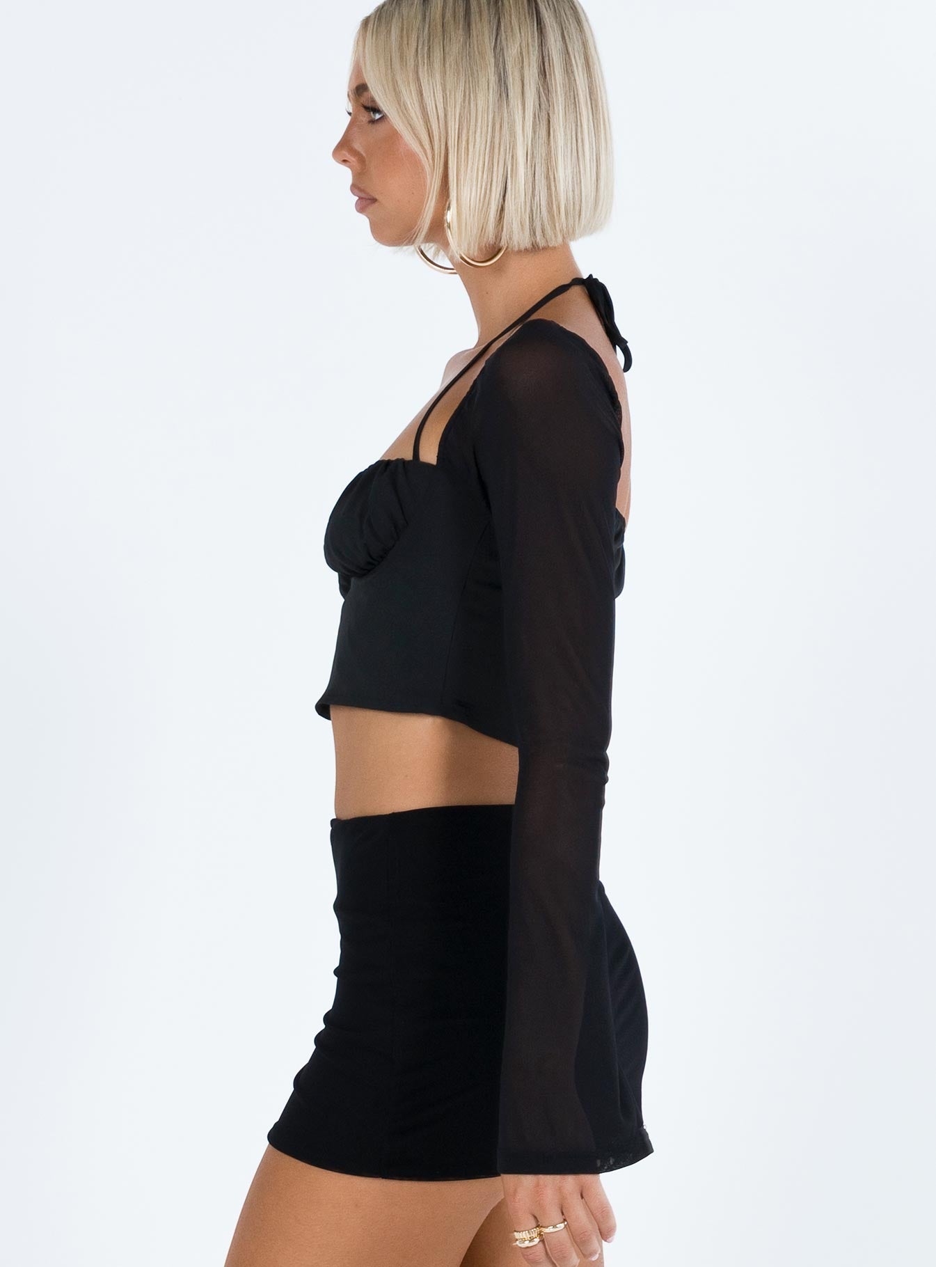 product Princess Polly Full Sleeves Square Neck  Capel Long Sleeve Top Black