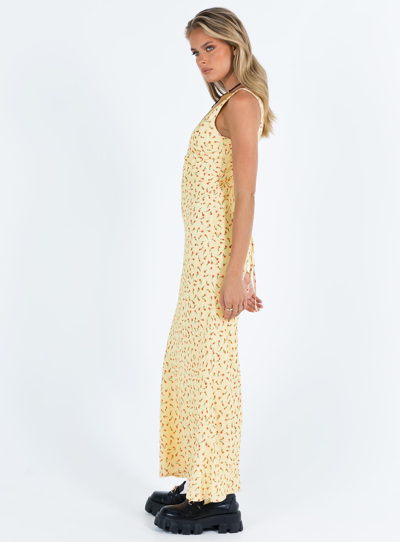 Nellie Maxi Dress Yellow / Red Floral | Princess Polly Nellie Maxi Dress Yellow / Red Floral | Princess Polly