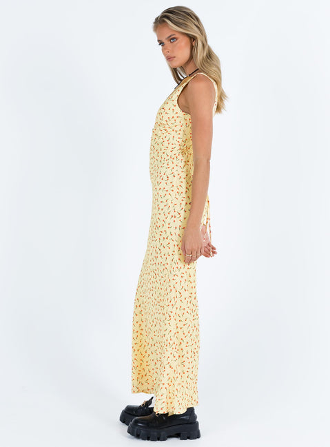 princess polly yellow dress with purple flowers Nellie Midi Dress Floral | Yellow | Womens
