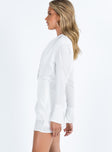 Princess Polly Plunger  Triscay Long Sleeve Mini Dress White