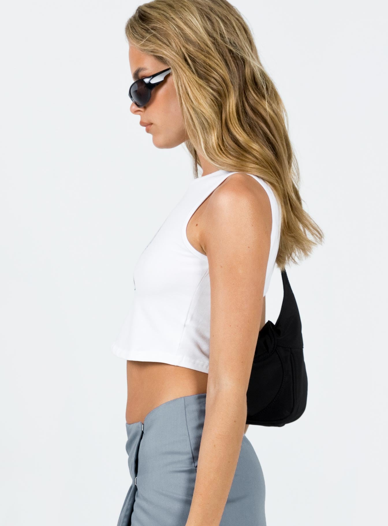 product Princess Polly Sleeveless High Neck  Blizzard Tank Top White