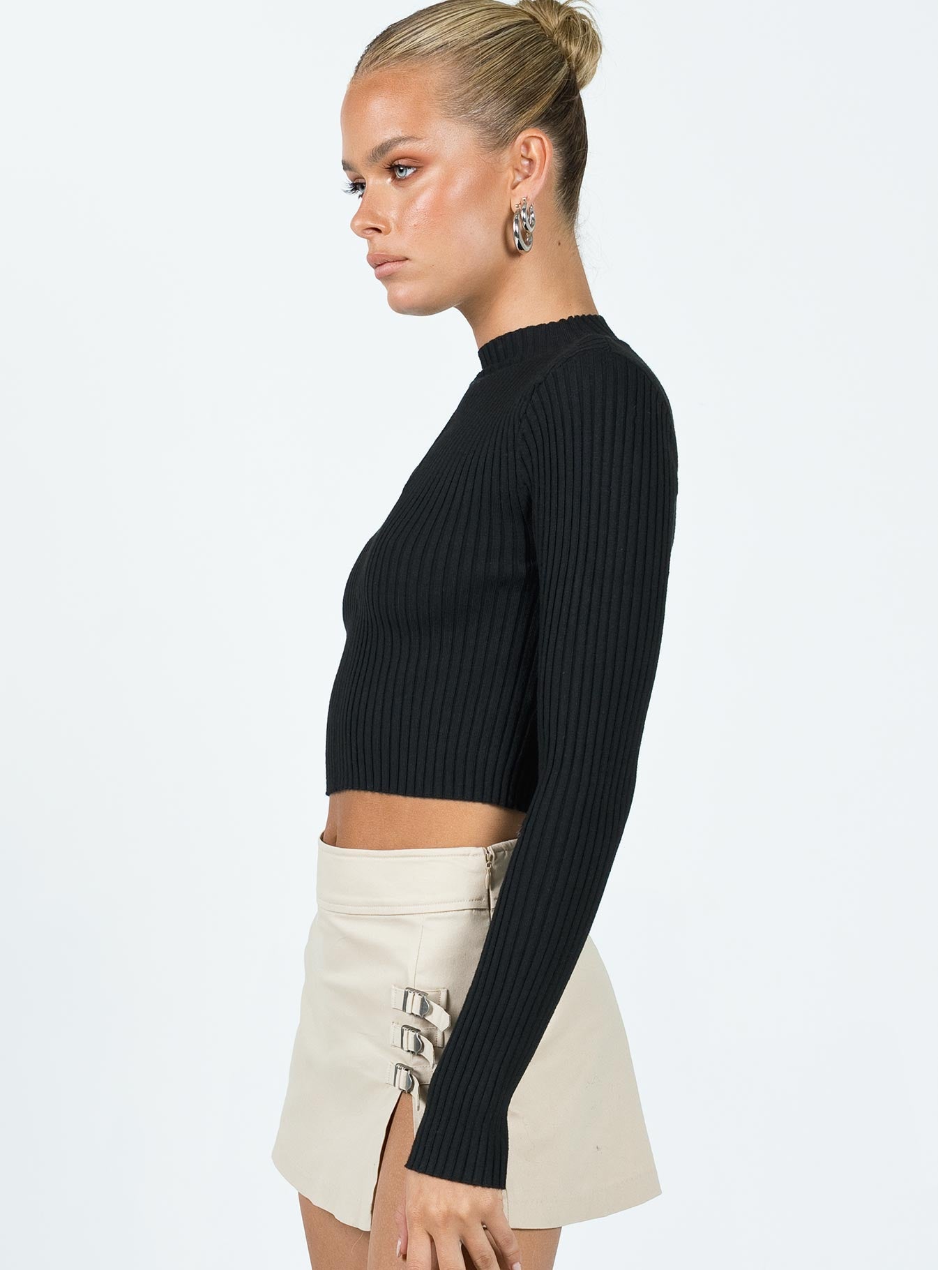 product Princess Polly Full Sleeves High Neck  Graves Long Sleeve Top Black