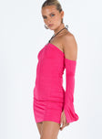 Princess Polly Asymmetric Neckline  Nirranda One Shoulder Mini Dress Pink