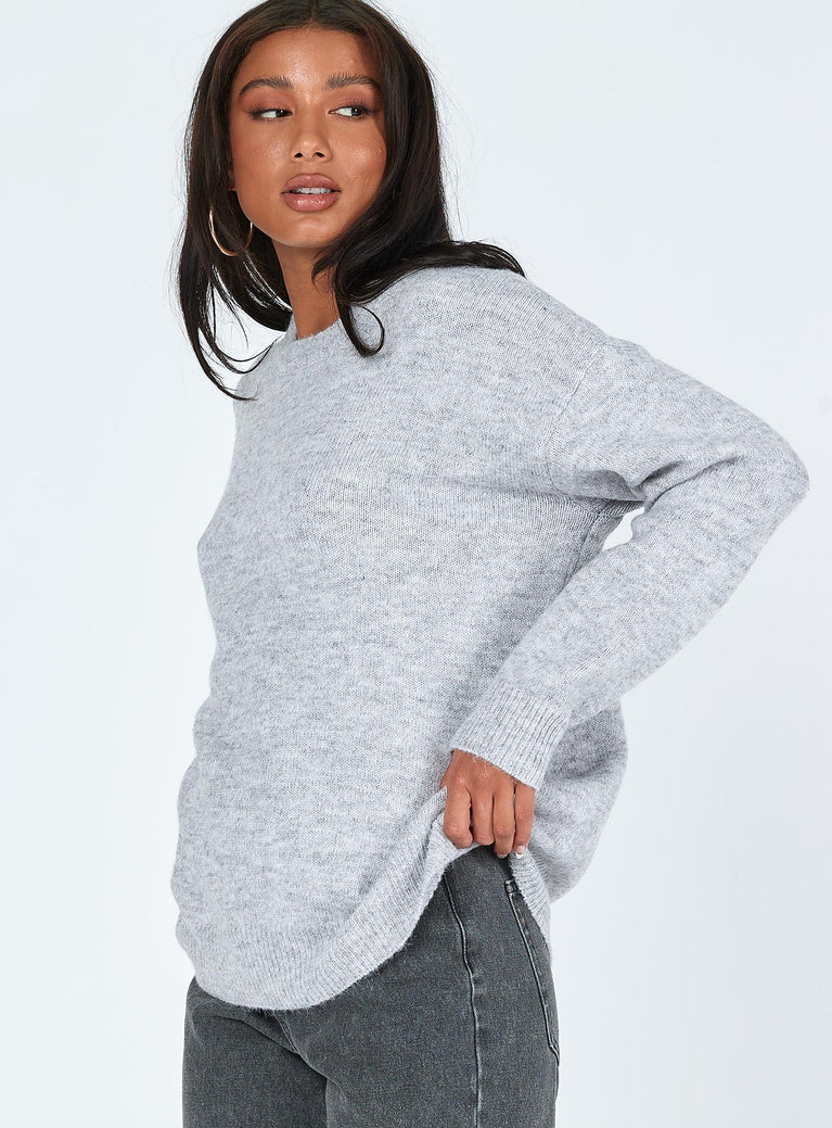 Kelsea Oversized Sweater Grey Princess Polly  regular 
