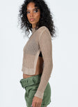 Indianna Sweater Beige Princess Polly  Cropped 