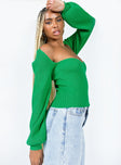 Eliza Sweater Green Princess Polly  Cropped 