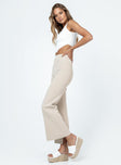 product Princess Polly High Waisted Pants High Waisted Pants  Allen Ribbed Pants Cream