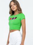 product Princess Polly Short Sleeves Crew Neck  Vibin Tee Green